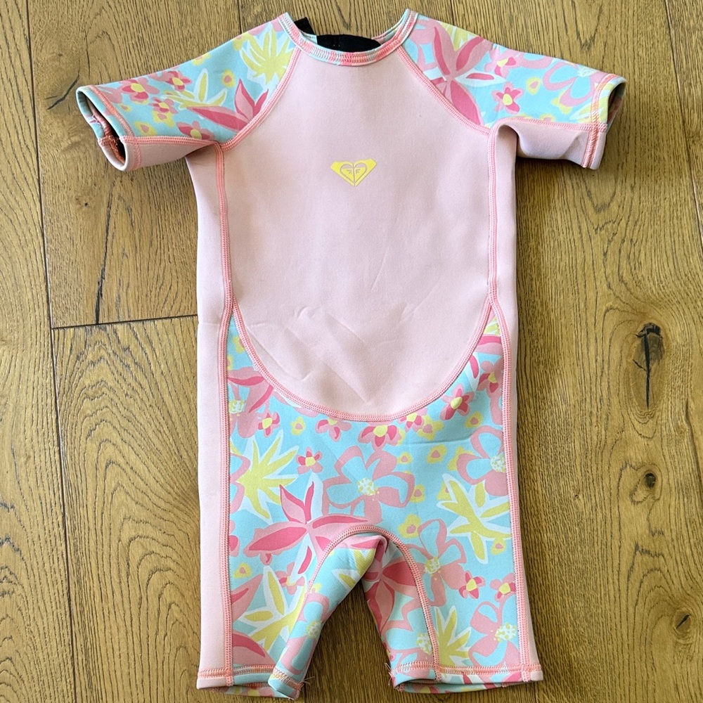 Roxy Pink Floral Short-Sleeve Swim Rashguard